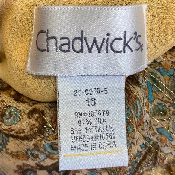 Chadwicks Gold and Blue Paisley Skirt - Picture 4 of 7